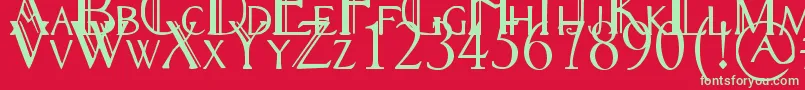 RennyHybrid-Schriftart – Grüne Schriften auf rotem Hintergrund