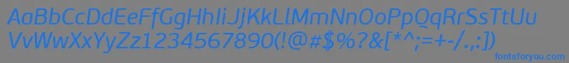 PfbeausansproItalic Font – Blue Fonts on Gray Background