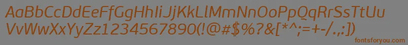 PfbeausansproItalic Font – Brown Fonts on Gray Background