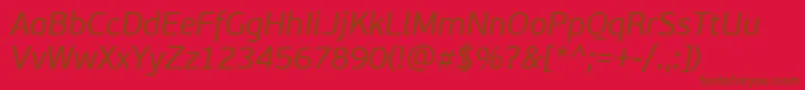PfbeausansproItalic Font – Brown Fonts on Red Background