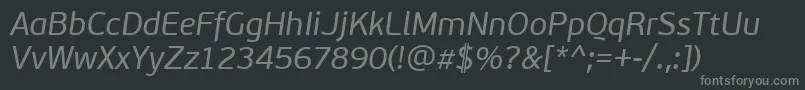 PfbeausansproItalic Font – Gray Fonts on Black Background