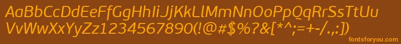 PfbeausansproItalic Font – Orange Fonts on Brown Background