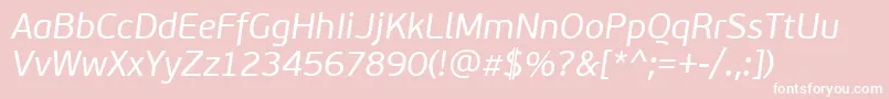 PfbeausansproItalic Font – White Fonts on Pink Background