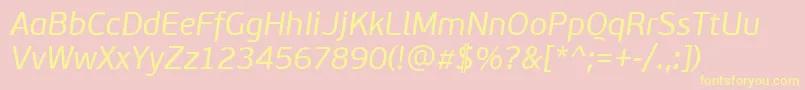 PfbeausansproItalic Font – Yellow Fonts on Pink Background