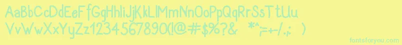Sanlabello Font – Green Fonts on Yellow Background