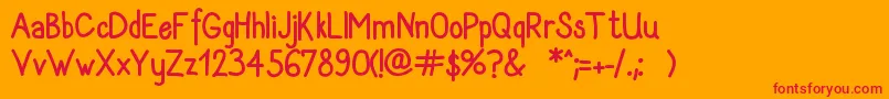 Sanlabello Font – Red Fonts on Orange Background