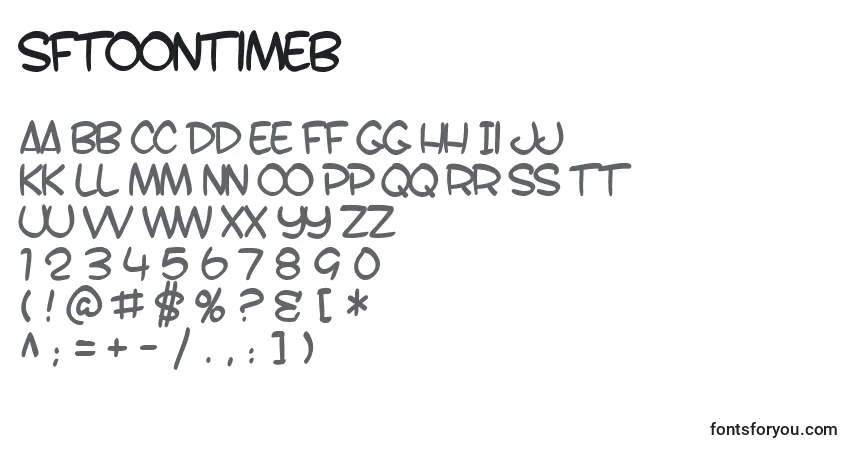 A fonte SfToontimeB – alfabeto, números, caracteres especiais