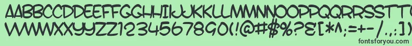 SfToontimeB Font – Black Fonts on Green Background