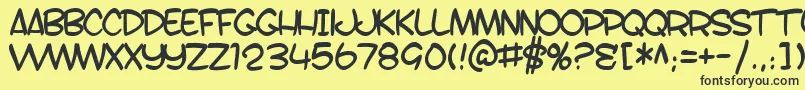 SfToontimeB Font – Black Fonts on Yellow Background