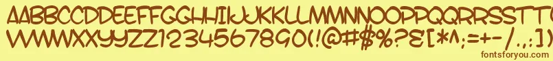 SfToontimeB Font – Brown Fonts on Yellow Background