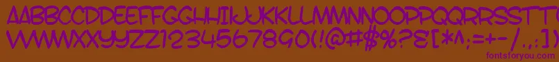 SfToontimeB Font – Purple Fonts on Brown Background