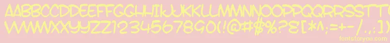 SfToontimeB Font – Yellow Fonts on Pink Background