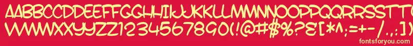 SfToontimeB Font – Yellow Fonts on Red Background