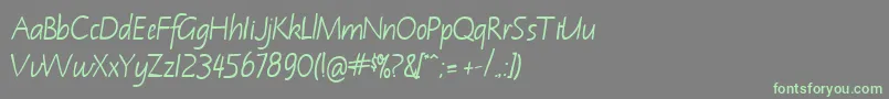 NotehandBold Font – Green Fonts on Gray Background