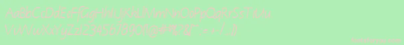 NotehandBold Font – Pink Fonts on Green Background