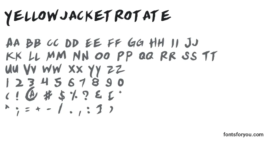 Schriftart YellowjacketRotate – Alphabet, Zahlen, spezielle Symbole