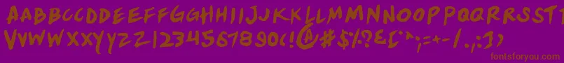 YellowjacketRotate Font – Brown Fonts on Purple Background