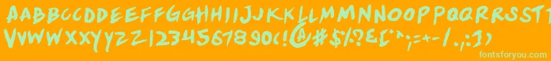 YellowjacketRotate Font – Green Fonts on Orange Background