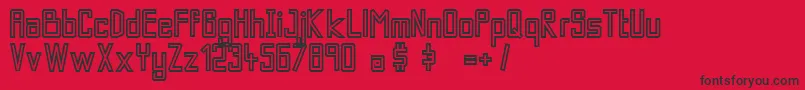 フォントKaberet – 赤い背景に黒い文字