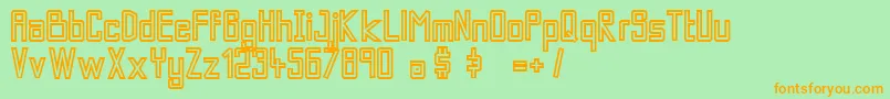 Kaberet Font – Orange Fonts on Green Background