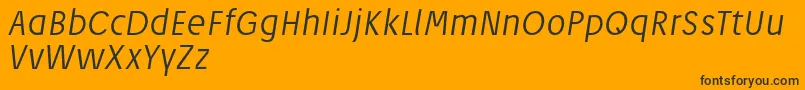 JosefReducedLightitalic-Schriftart – Schwarze Schriften auf orangefarbenem Hintergrund