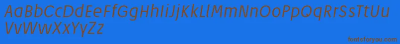 JosefReducedLightitalic Font – Brown Fonts on Blue Background