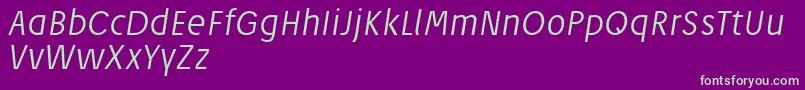 JosefReducedLightitalic Font – Green Fonts on Purple Background