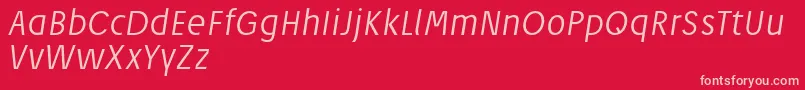 JosefReducedLightitalic Font – Pink Fonts on Red Background