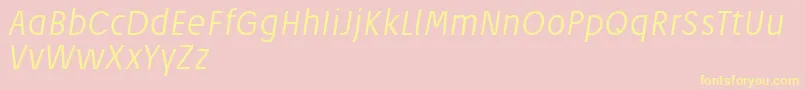 JosefReducedLightitalic Font – Yellow Fonts on Pink Background