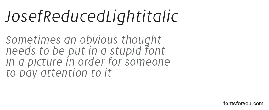 JosefReducedLightitalic (97840) Font