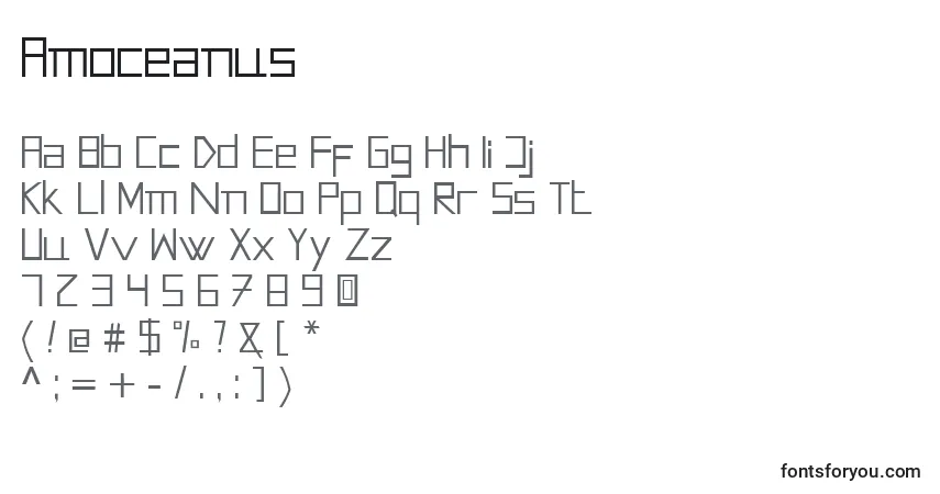 Schriftart Amoceanus – Alphabet, Zahlen, spezielle Symbole
