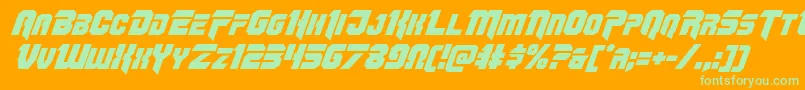 Omegaforceital11 Font – Green Fonts on Orange Background