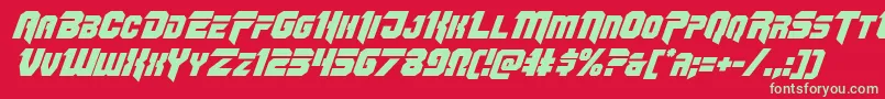 Omegaforceital11 Font – Green Fonts on Red Background