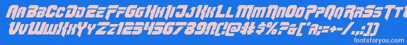 Omegaforceital11 Font – Pink Fonts on Blue Background