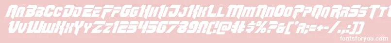フォントOmegaforceital11 – ピンクの背景に白い文字