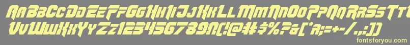 Omegaforceital11 Font – Yellow Fonts on Gray Background