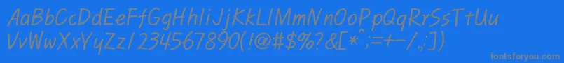 PyunjiR-Schriftart – Graue Schriften auf blauem Hintergrund