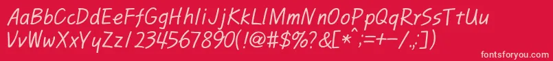 PyunjiR Font – Pink Fonts on Red Background