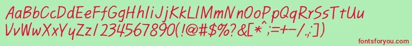 PyunjiR Font – Red Fonts on Green Background