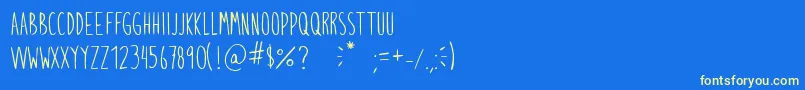 Mr.Mogollon Font – Yellow Fonts on Blue Background