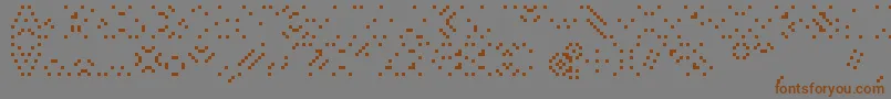 フォントSmackyformulaali – 茶色の文字が灰色の背景にあります。
