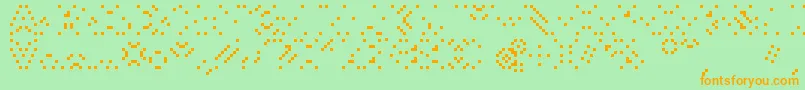 Smackyformulaali-Schriftart – Orangefarbene Schriften auf grünem Hintergrund
