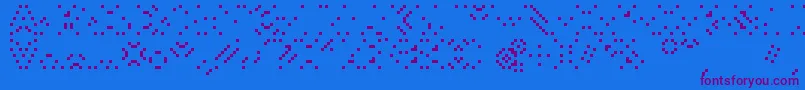 フォントSmackyformulaali – 紫色のフォント、青い背景