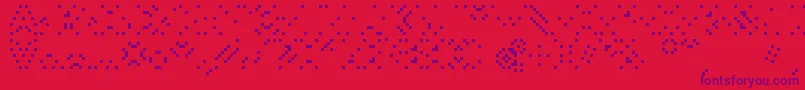 フォントSmackyformulaali – 赤い背景に紫のフォント