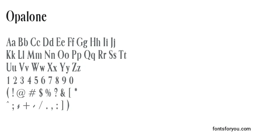 Schriftart Opalone – Alphabet, Zahlen, spezielle Symbole