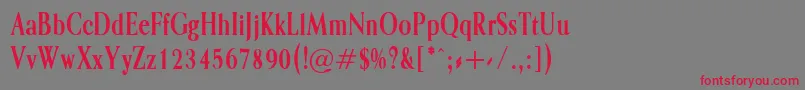 フォントOpalone – 赤い文字の灰色の背景