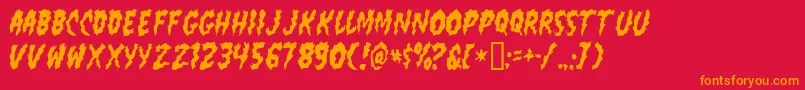 フォントFlaminpo – 赤い背景にオレンジの文字