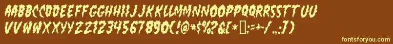Flaminpo-Schriftart – Gelbe Schriften auf braunem Hintergrund