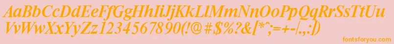 RiccioneserialMediumItalic Font – Orange Fonts on Pink Background