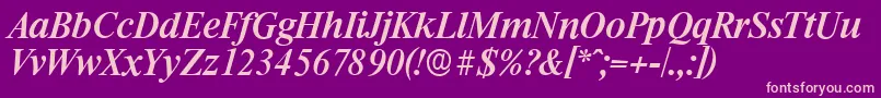 More about RiccioneserialMediumItalic Font RiccioneserialMediumItalic Font – Pink Fonts on Purple Background
